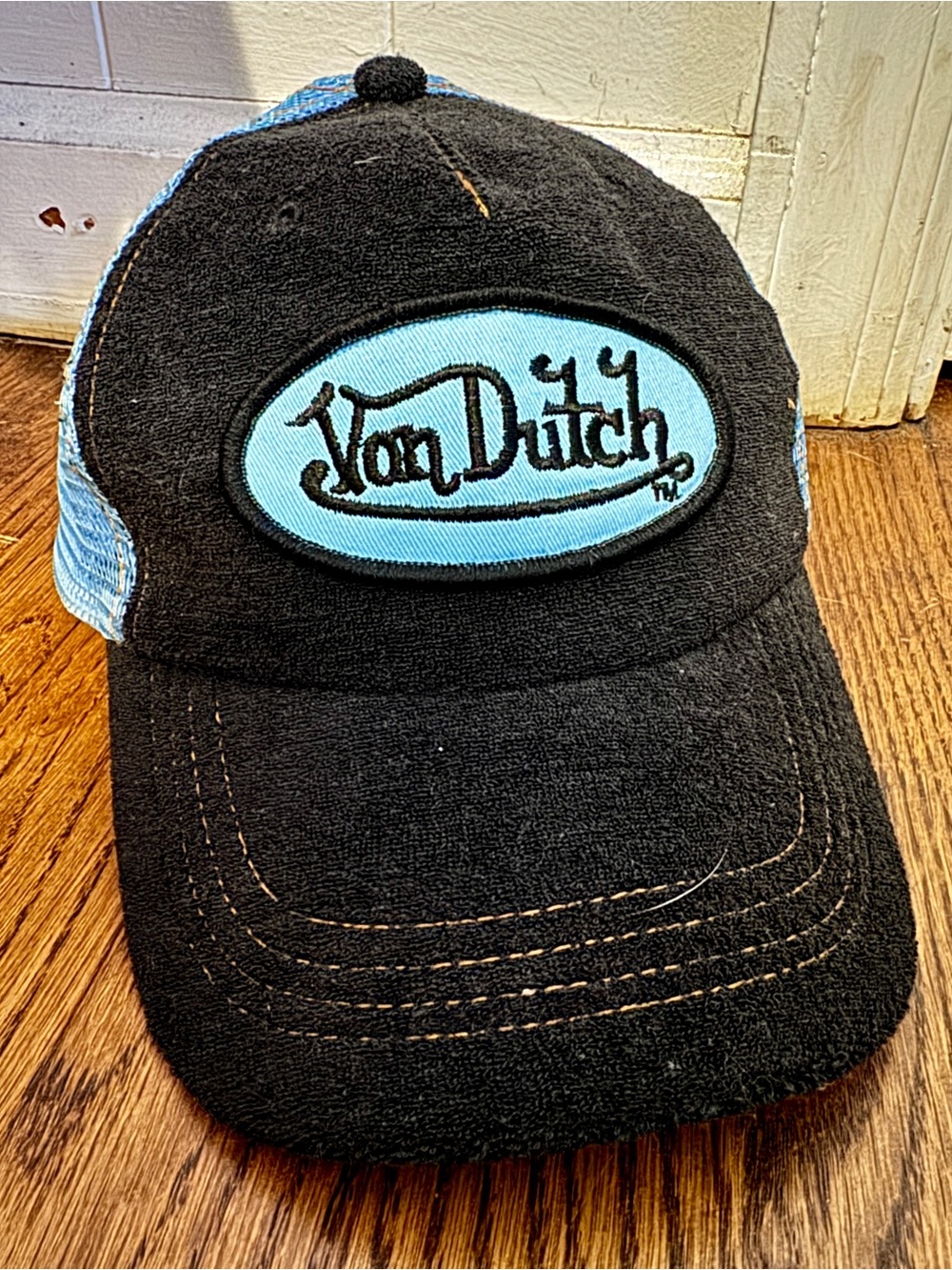 Vintage Felt Von Dutch Navy & Light Blue Logo Mesh Cap